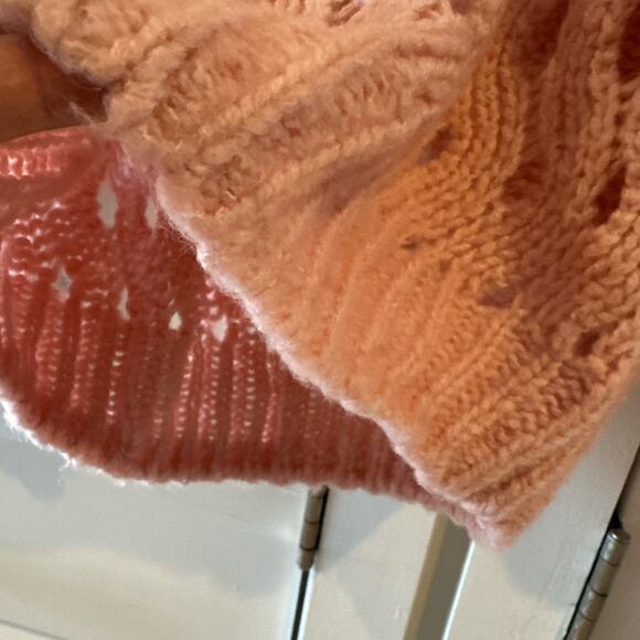 & OTHER STORIES Pink Alpaca Wool Zig Zag Eyelet Knit Sweater | XS - Picture 8 of 13